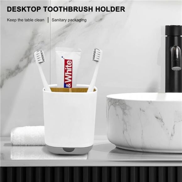 Toothbrush Holder Bathroom Counter Organizer Electric Toothpaste Storage Caddy - Picture 7 of 8